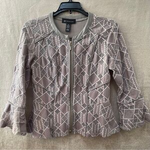 INC International Concepts Peplum Faux Leather Trim Jacket in the Size XS